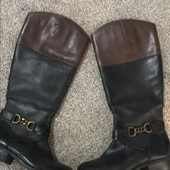 DKNY Black and Brown Leather Boots - Picture 2 of 2